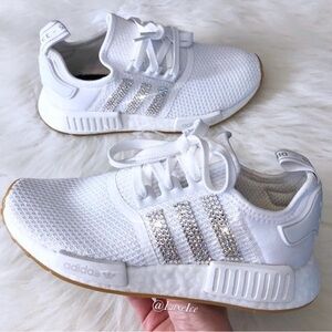 Adidas NMD Sneakers with Custom Swarovski Crystals in White